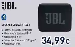 Unieuro JBL SPEAKER GO ESSENTIAL 2 offerta