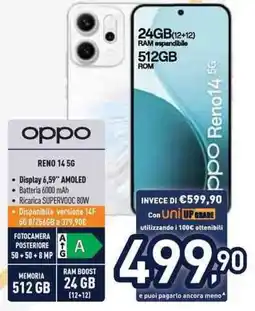 Unieuro OPPO RENO 14 5G offerta
