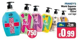 Franzy's FRANZY'S Want Sapone Liquido offerta