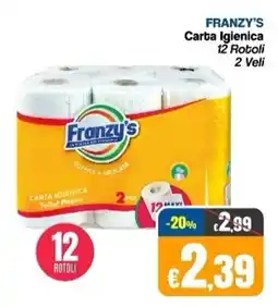 Franzy's FRANZY'S Carta Igienica 12 Rotoli 2 Veli offerta