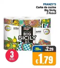 Franzy's FRANZY'S Carta da cucina Big Sicily 3 Rotoli offerta