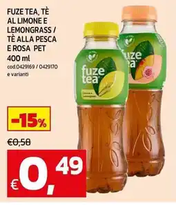C+C maxigross Fuze tea, tè al limone e lemongrass / tè alla pesca e rosa pet offerta