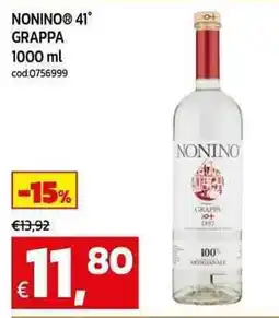 C+C maxigross Nonino 41° grappa offerta