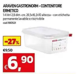 C+C maxigross Araven gastronorm-contenitore ermetico offerta