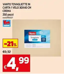 C+C maxigross Vanto tovagliette in carta 1 velo 30x40 cm crema offerta