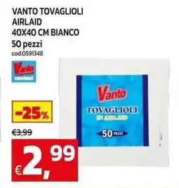 C+C maxigross Vanto tovaglioli airlaid 40x40 cm bianco offerta