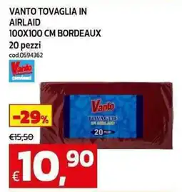 C+C maxigross Vanto tovaglia in airlaid 100x100 cm bordeaux offerta