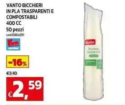 C+C maxigross Vanto bicchieri in pla trasparenti e compostabili offerta