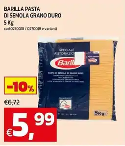 C+C maxigross Barilla pasta di semola grano duro offerta