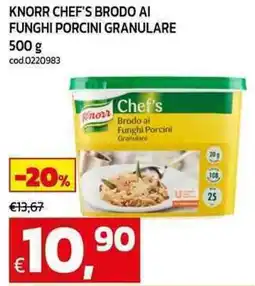 C+C maxigross Knorr chef's brodo ai funghi porcini granulare offerta