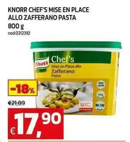C+C maxigross Knorr chef's mise en place allo zafferano pasta offerta