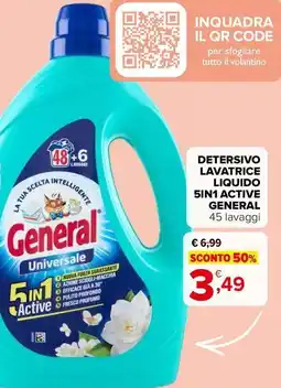 Iperal Detersivo lavatrice liquido 5in1 active GENERAL offerta