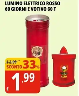 Tigros Lumino elettrico rosso 60 giorni e votivo 60T offerta