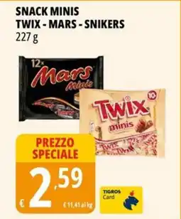 Tigros Snack minis TWIX - MARS -SNIKERS offerta