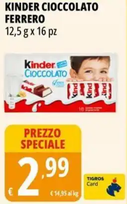 Tigros Kinder cioccolato FERRERO offerta