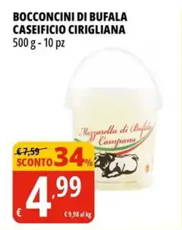 Tigros Bocconcini di bufala CASEIFICIO CIRIGLIANA offerta