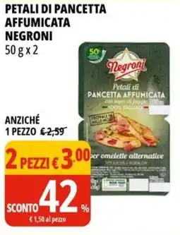 Tigros Petali di pancetta affumicata NEGRONI offerta