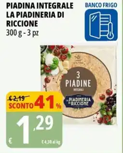 Tigros Piadina integrale LA PIADINERIA DI RICCIONE 3 pz offerta