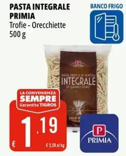 Tigros Pasta integrale PRIMIA offerta