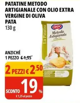 Tigros Patatine metodo artigianale con olio extra vergine di oliva PATA offerta