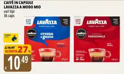 Tigros Caffè in capsule lavazza a modo mio offerta