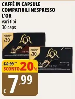 Tigros Caffè in capsule compatibili nespresso L'OR offerta