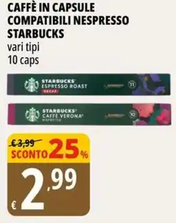 Tigros Caffè in capsule compatibili nespresso STARBUCKS offerta