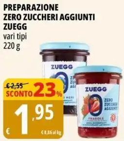 Tigros Preparazione zero zuccheri aggiunti ZUEGG offerta