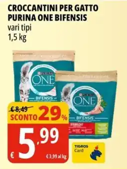 Tigros Croccantini per gatto purina one bifensis offerta
