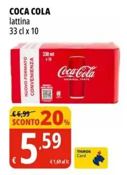 Tigros COCA COLA lattina offerta