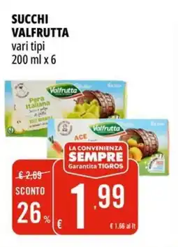 Tigros Succhi VALFRUTTA offerta