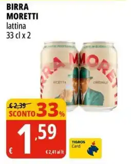 Tigros Birra MORETTI offerta