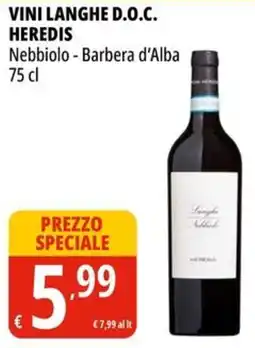 Tigros Vini langhe D.O.C. HEREDIS offerta