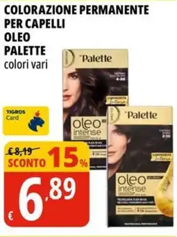 Tigros Colorazione permanente per capelli oleo PALETTE offerta