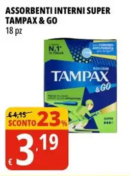 Tigros Assorbenti interni super TAMPAX & GO offerta