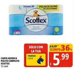 Tigros Carta igienica pulito completo SCOTTEX offerta