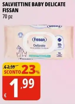 Tigros Salviettine baby delicate FISSAN 70 pz offerta