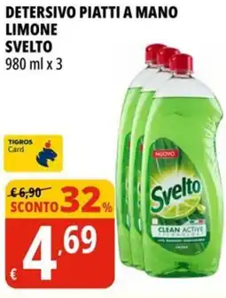 Tigros Detersivo piatti a mano limone SVELTO offerta