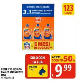 Tigros Detersivo liquido bianco splendente SOLE offerta