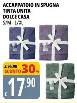 Tigros Accappatoio in spugna tinta unita DOLCE CASA offerta