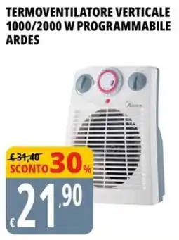 Tigros Termoventilatore verticale 1000/2000 W programmabile ARDES offerta