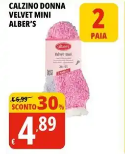 Tigros Calzino donna velvet mini ALBER'S offerta