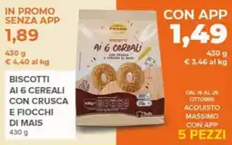 Todis Biscotti ai 6 cereali con crusca e fiocchi di mais offerta