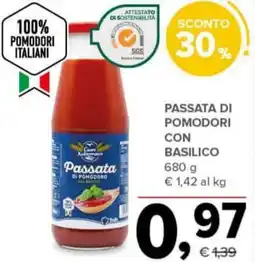 Todis Passata di pomodori con basilico offerta