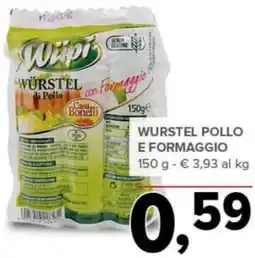 Todis Wurstel pollo e formaggio offerta