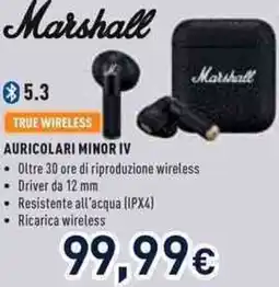 Unieuro Marshall AURICOLARI MINOR IV offerta