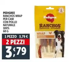 Deco Supermercati PEDIGREE RANCHOS WRAP PER CANI CON POLLO NATURALE 100% offerta