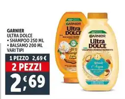 Deco Supermercati Garnier ultra dolce shampoo balsamo offerta