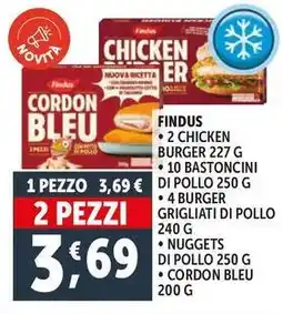 Deco Supermercati Findus 2 chicken burger offerta