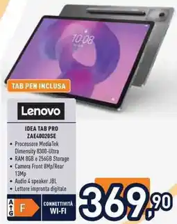 Unieuro Lenovo IDEA TAB PRO ZAE40020SE offerta